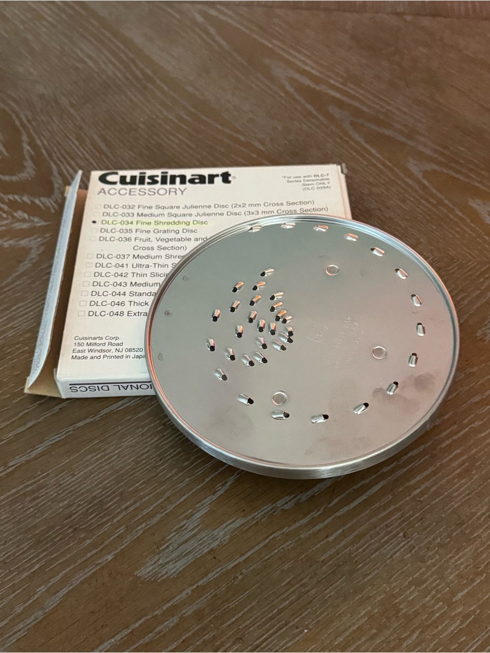Cuisinart Fine Shredder Disc for Food Processor DLC-034 EUC